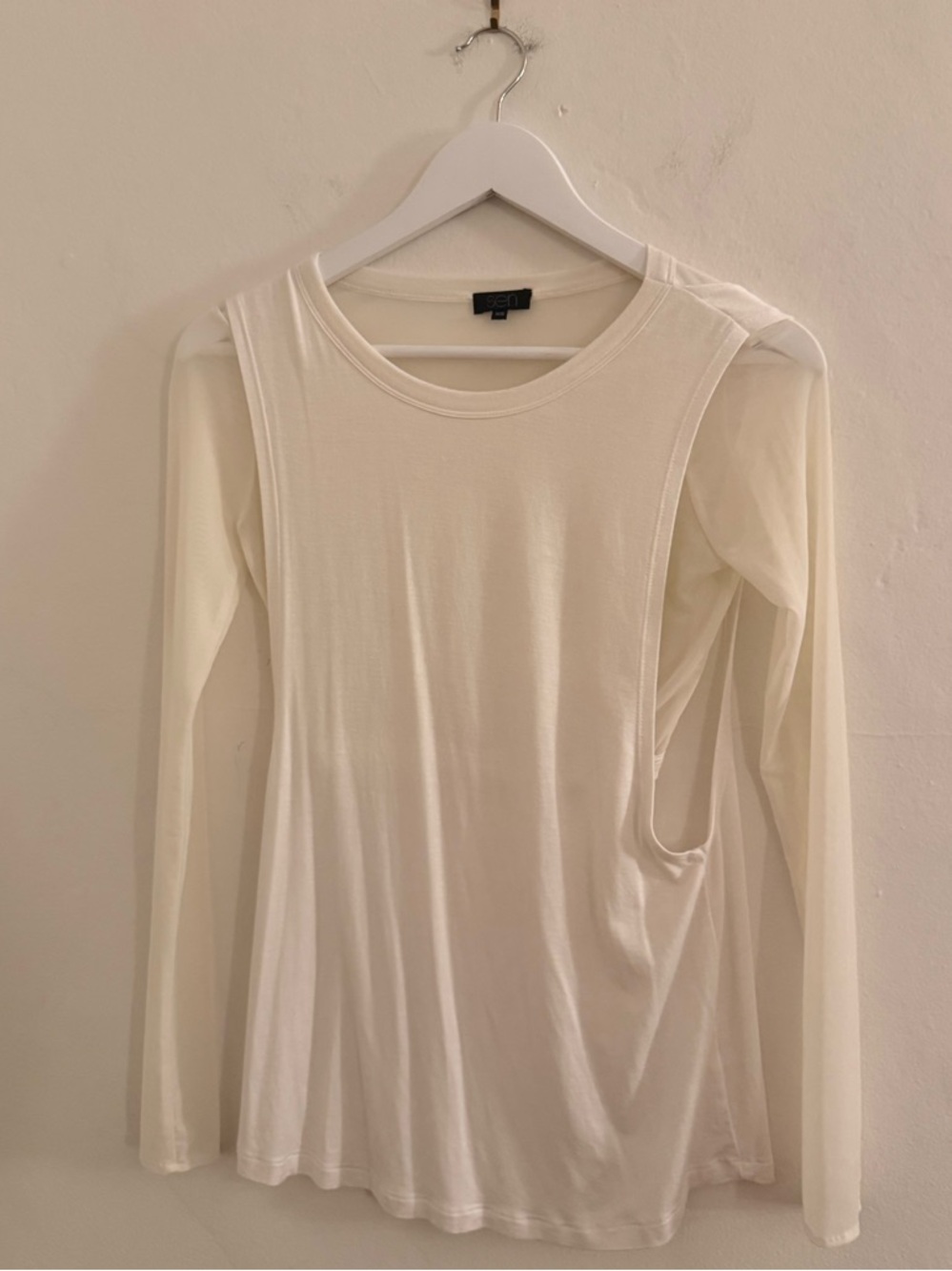 Mesh Long Sleeve Crop top with Layered Tank